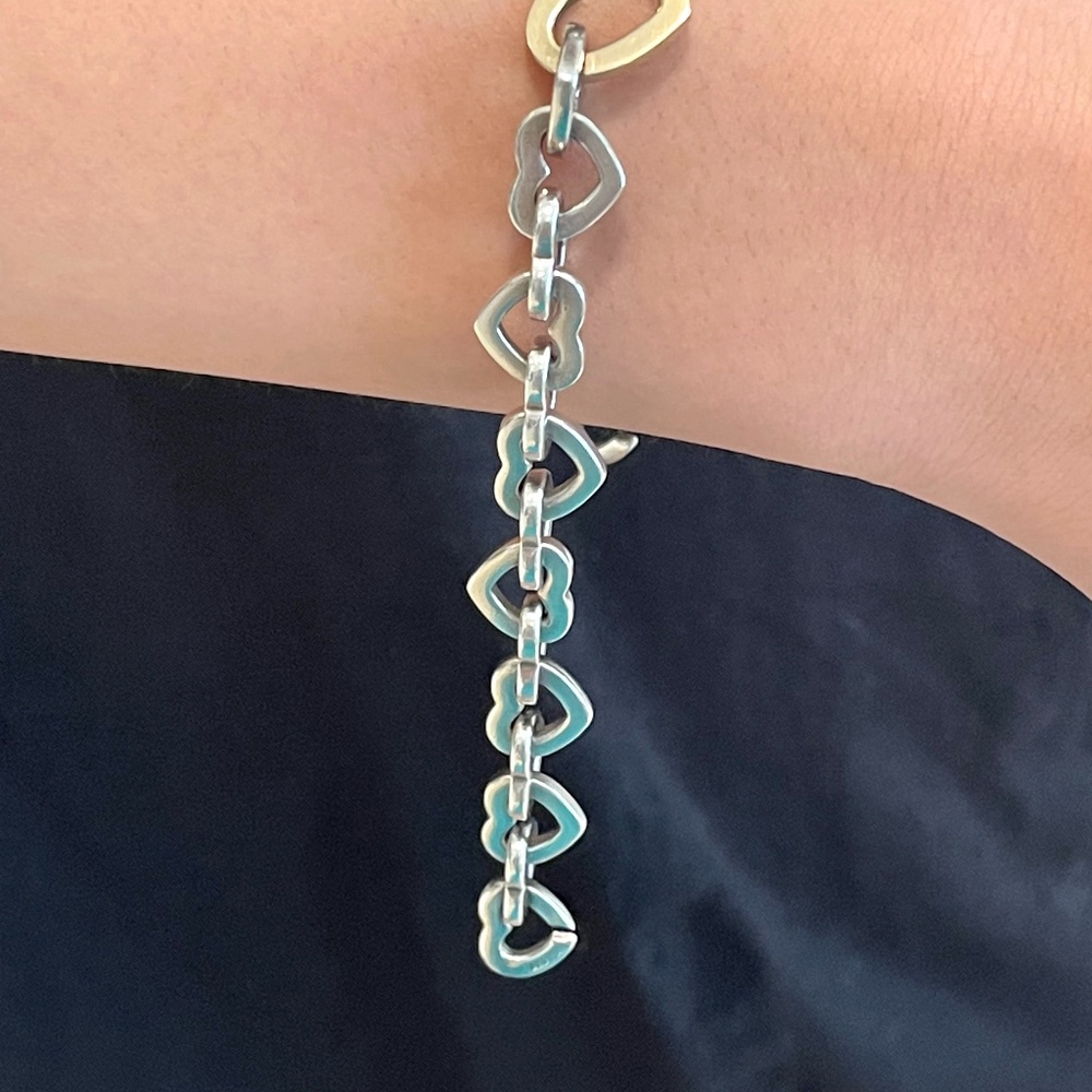 Tiffany & Co. Heart Link Bracelet, Sterling Silver